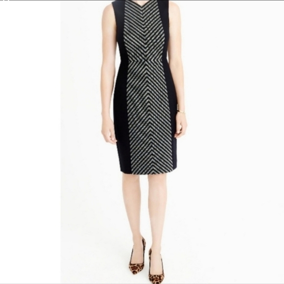 J.CREW Black & Gray Wool Work Business Dress Size: 0P - Picture 2 of 10